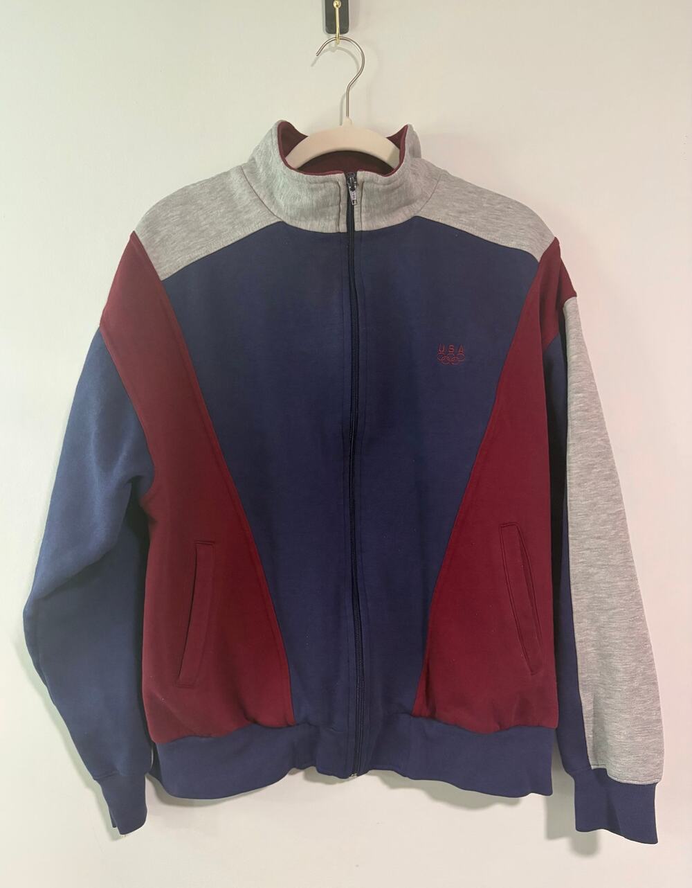 Vintage 90s USA Olympic JCPenney Colorblock Track Jacket Medium
